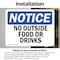 Signmission No Outside Food Or Drinks, 14 in W x Rectangle, Vinyl Decal OS-2PACK-NS-D-1014-L-14715 - alternate 2